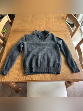 J Crew Factory 100% Lambswool Quarter Zip Sweater